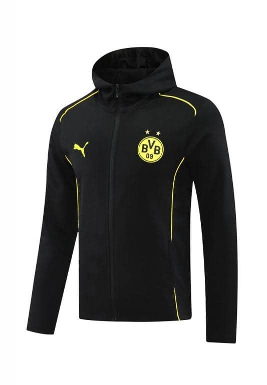 24/25 Borussia Dortmund Black Hoodie Full Zipper Jacket +Long Pants - Image 22