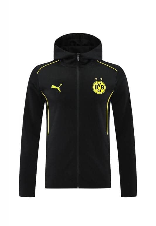 24/25 Borussia Dortmund Black Hoodie Full Zipper Jacket +Long Pants - Image 23