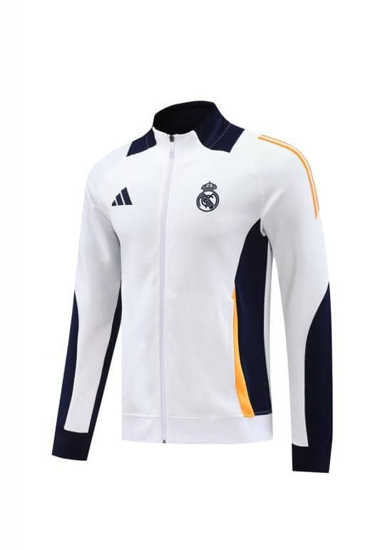 24/25 Real Madrid White Full Zipper Jacket +Long Pants - Image 22