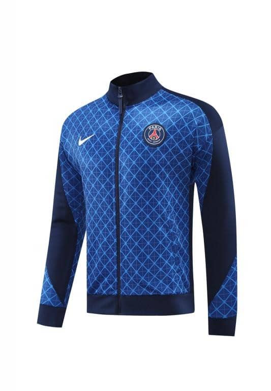 24/25 PSG Blue Grid Pattern Full Zipper Jacket +Long Pants - Image 22