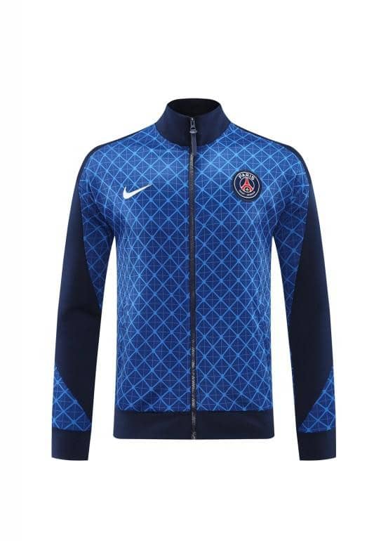 24/25 PSG Blue Grid Pattern Full Zipper Jacket +Long Pants - Image 23