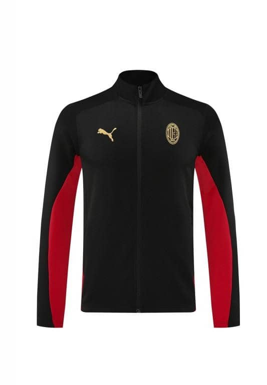 24/25 AC Milan Black/Red Full Zipper Jacket +Long Pants - Image 24