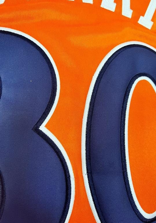 Men's Stephen Curry Orange Retro Classic Team Jersey - Image 7