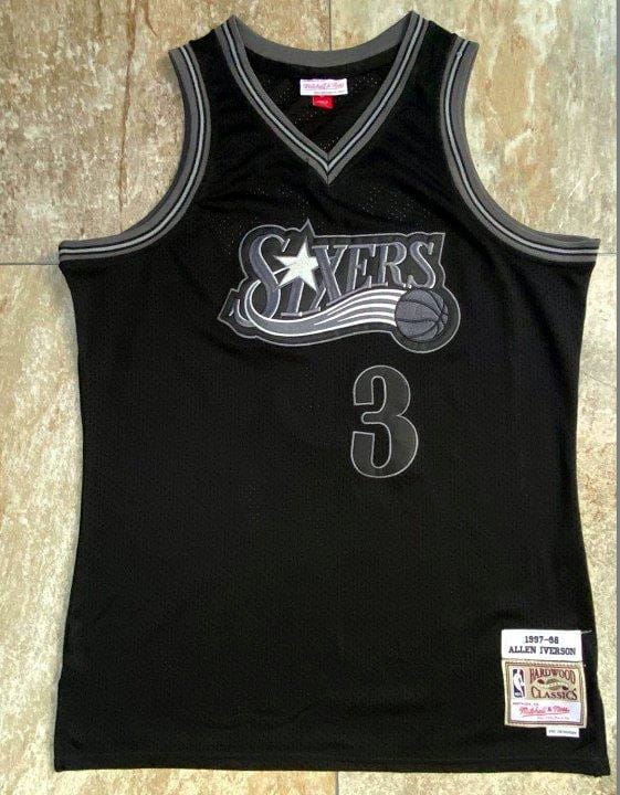 Men's Allen Iverson Black Retro Classic Team Jersey - Image 2