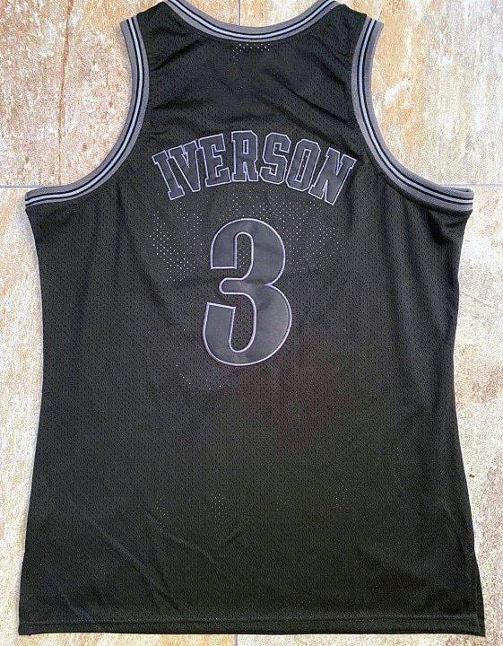 Men's Allen Iverson Black Retro Classic Team Jersey - Image 6