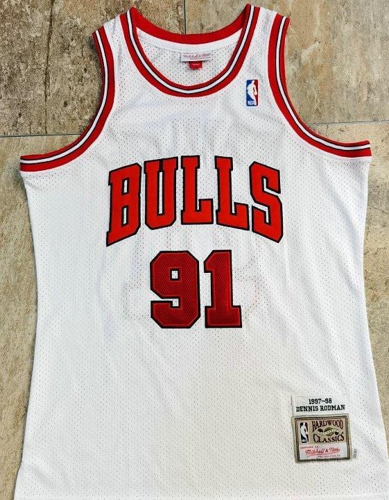 Men's Dennis Rodman White Retro Classic Team Jersey - Image 2