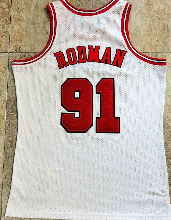 Men's Dennis Rodman White Retro Classic Team Jersey - Image 9