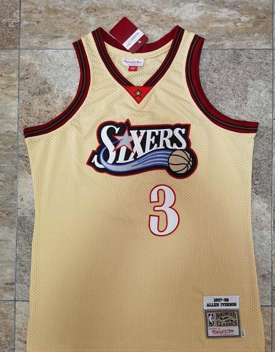 Men's Allen Iverson Golden Retro Classic Team Jersey - Image 2