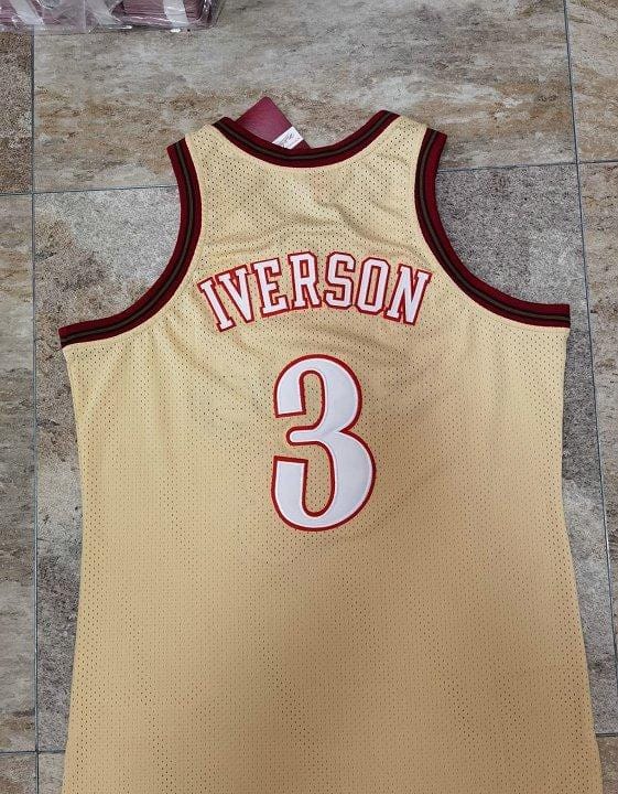 Men's Allen Iverson Golden Retro Classic Team Jersey - Image 6