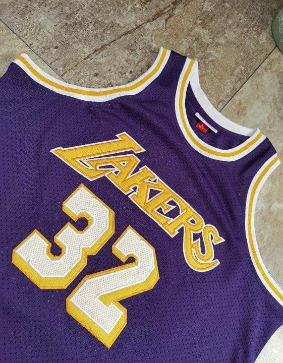Men's Earvin Johnson Purple Retro Classic Team Jersey - Image 7