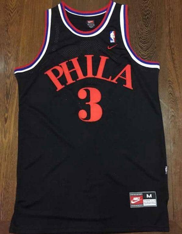Men's Allen Iverson Black Retro Classic Team Jersey - Image 7
