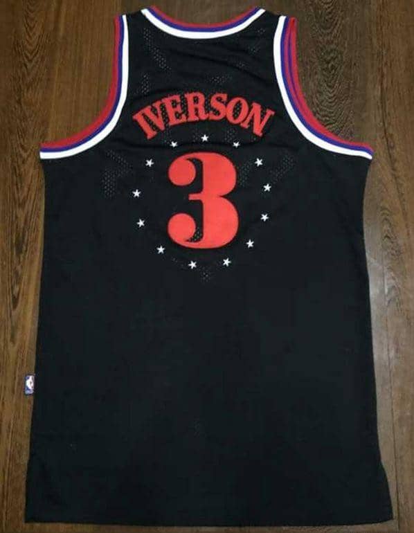 Men's Allen Iverson Black Retro Classic Team Jersey - Image 12