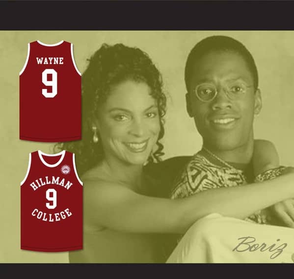 Dwayne Wayne 9 Hillman College Maroon Basketball Jersey with Eagle Patch - Image 5