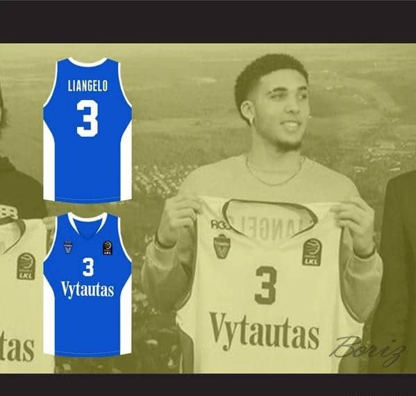 LiAngelo Ball 3 Lithuania Vytautas Blue Basketball Jersey - Image 5
