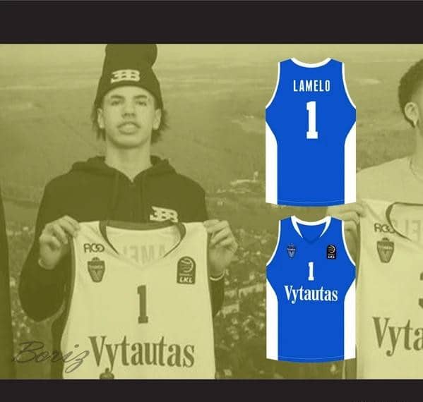 Lamelo Ball 1 Lithuania Vytautas Blue Basketball Jersey - Image 5