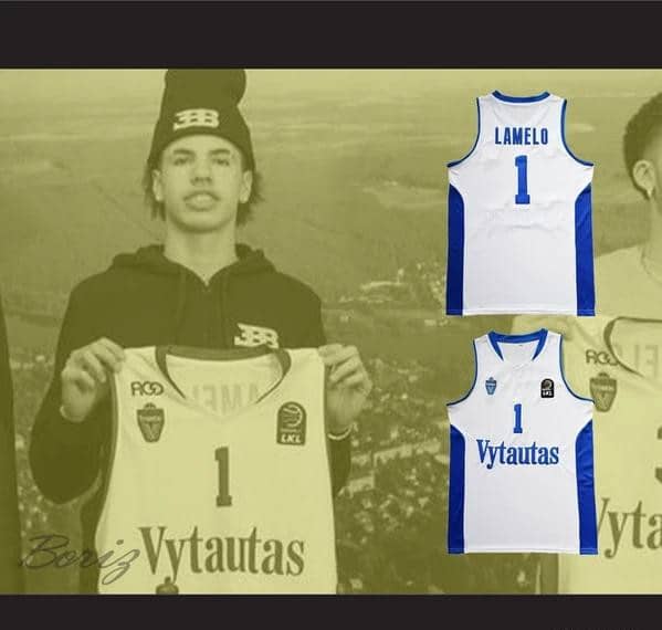 Lamelo Ball 1 Lithuania Vytautas White Basketball Jersey - Image 5