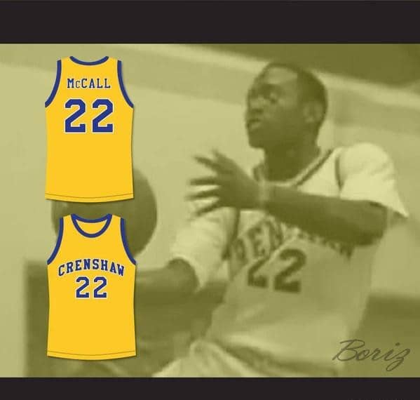 Quincy McCall 22 Crenshaw High School Yellow Basketball Jersey Love and Basketball - Image 5