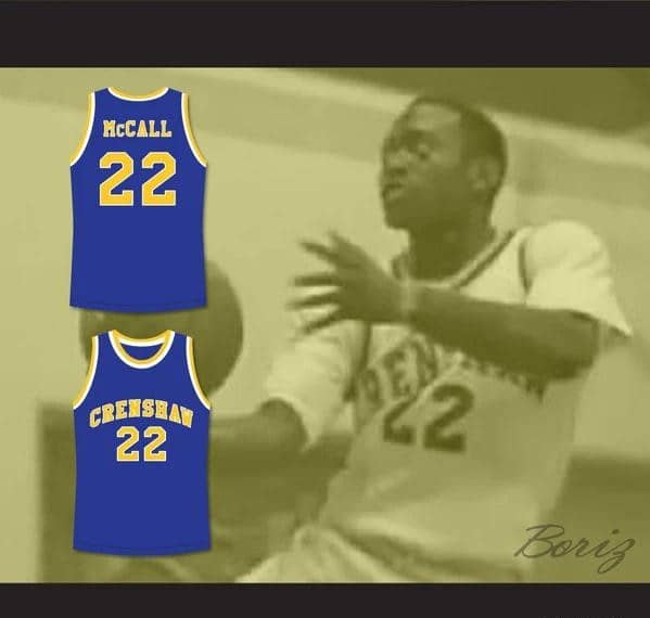 Quincy McCall 22 Crenshaw High School Blue Basketball Jersey Love and Basketball - Image 5