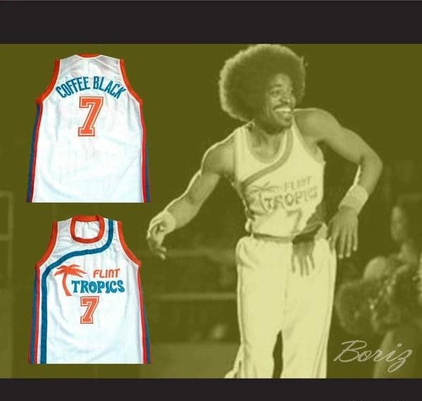 Flint Tropics 7 Coffee Black Basketball Jersey Semi Pro Team New - Image 6