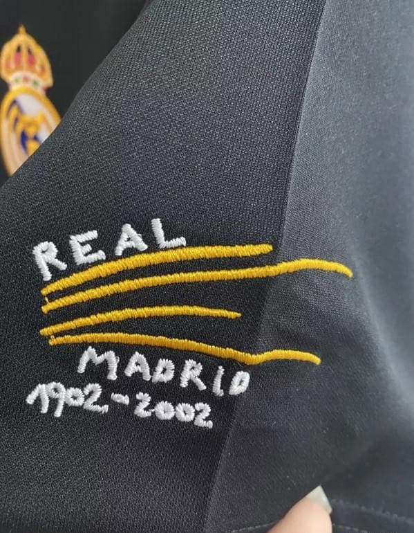 Retro 02/03 Real Madrid Black Century Jersey - Image 6
