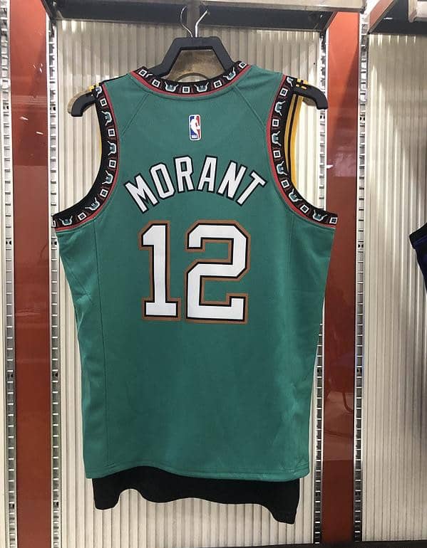 NBA Heat Pressed Men's Green Memphis Grizzlies #12 Ja Morant Basketball Jersey - Image 9