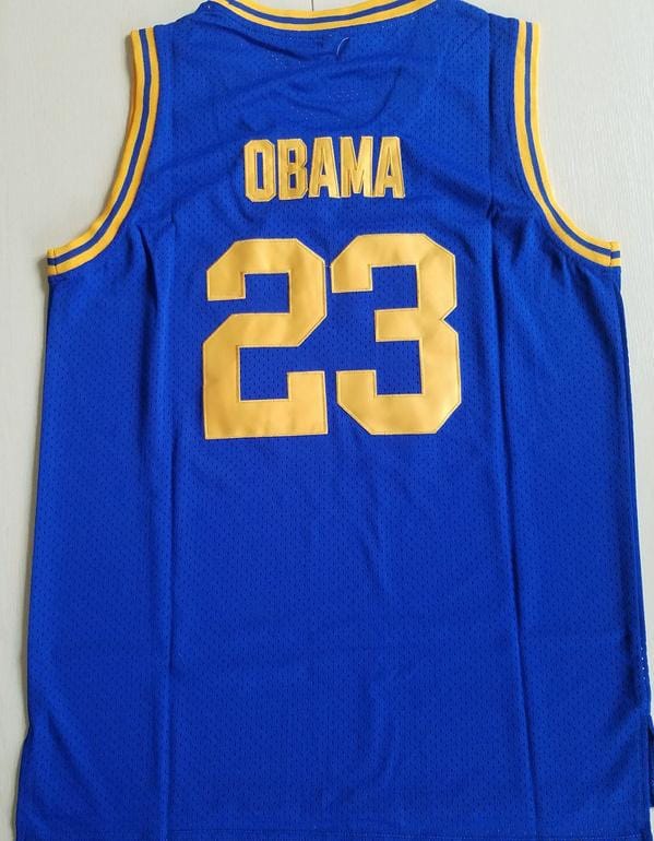 EJ Barack Obama 23 Punahou High Blue Basketbal Jersey - Image 3