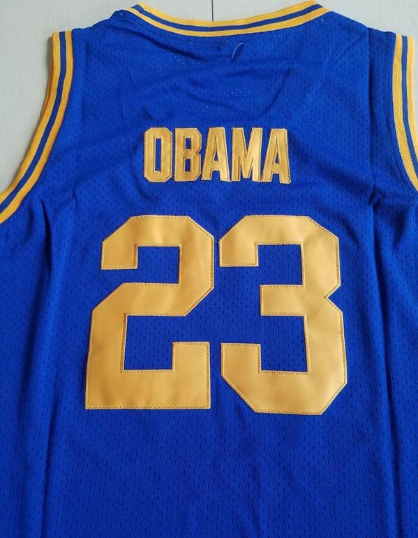 EJ Barack Obama 23 Punahou High Blue Basketbal Jersey - Image 4