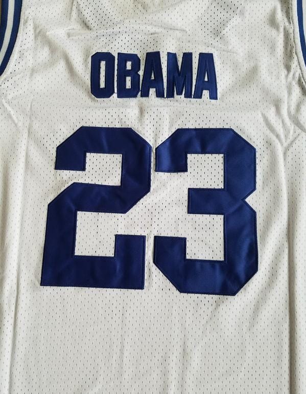 EJ Barack Obama 23 Punahou High White Basketbal Jersey - Image 2