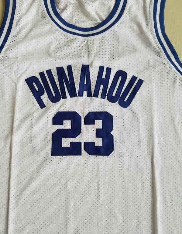 EJ Barack Obama 23 Punahou High White Basketbal Jersey - Image 3