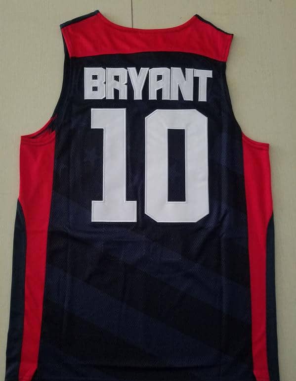 Kobe Bryant 10 Dark Blue USA Basketball Jersey - Image 4