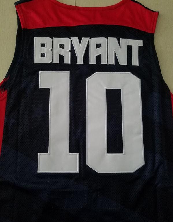 Kobe Bryant 10 Dark Blue USA Basketball Jersey - Image 3
