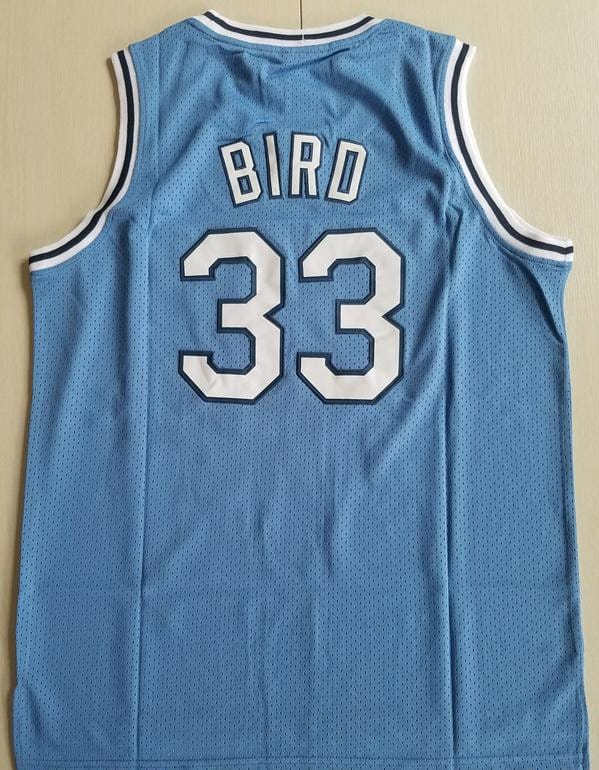 Larry Bird 33 Indiana State College Light Blue Basketball Jersey - Image 4