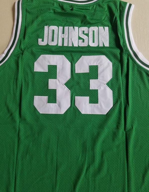 Magic Johnson 33 Michigan State College Green Basketball Jersey - Image 2