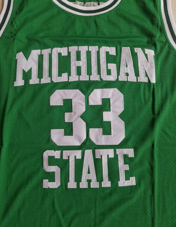 Magic Johnson 33 Michigan State College Green Basketball Jersey - Image 3