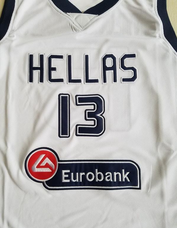 Giannis Antetokounmpo 13 Greece College White Basketball Jersey - Image 3