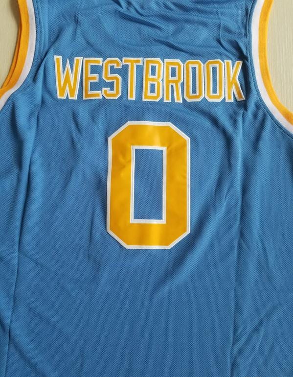 Russell Westbrook 0 UCLA College Light Blue Basketball Jersey - Image 3