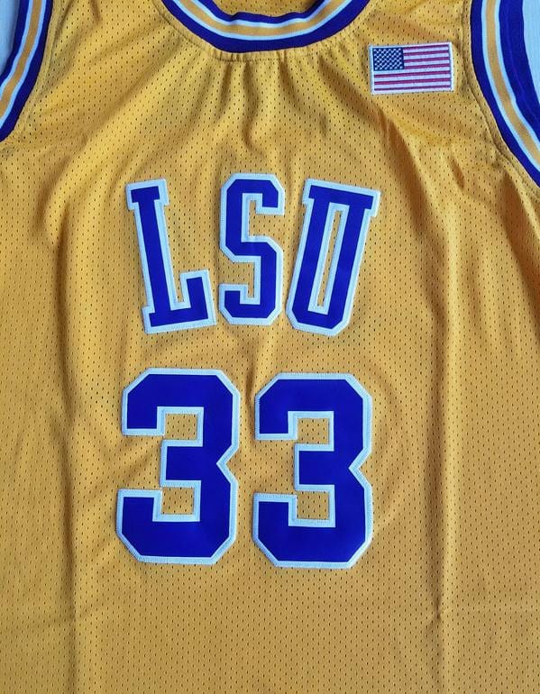 Shaquille O'Neal 33 LSU College Yellow Basketball Jersey - Image 3