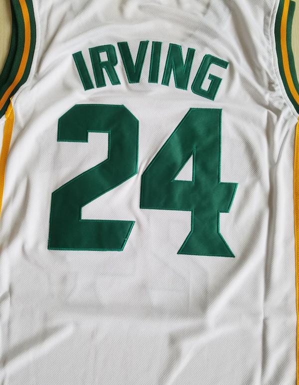 Kyrie Irving 24 St. Patrick High School White Basketball Jersey - Image 2
