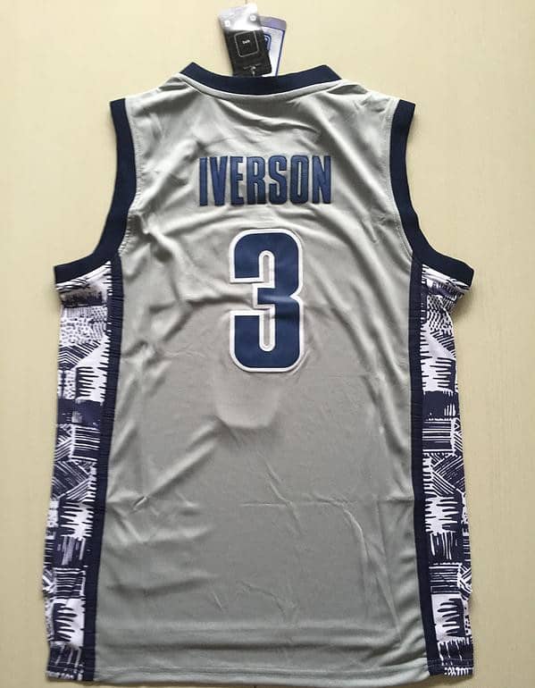 Allen Iverson 3 Hoyas College Gray Basketball Jersey - Image 4