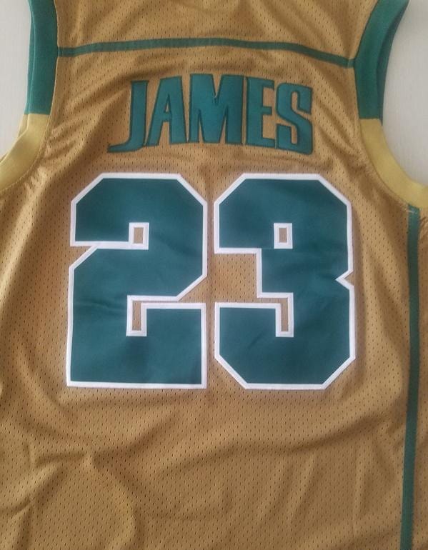 LeBron James 23 Irish High School Yellow Basketball Jersey - Image 5