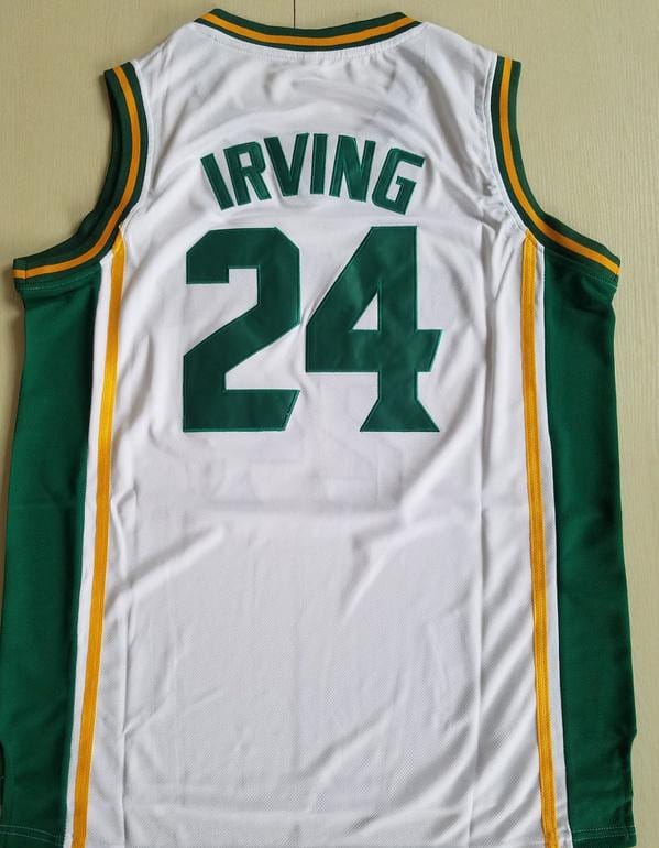 Kyrie Irving 24 St. Patrick High School White Basketball Jersey - Image 4