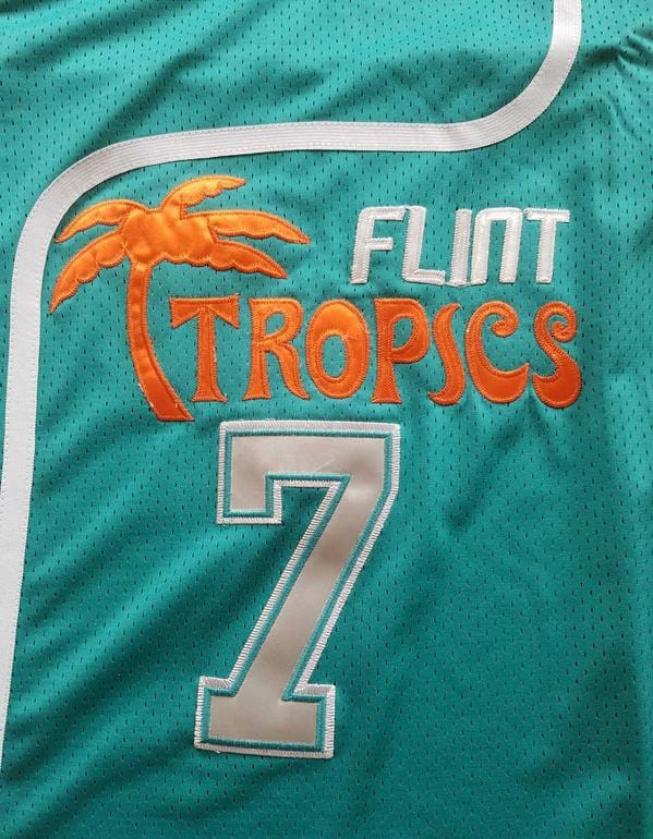 Flint Tropics 7 Coffee Black Basketball Jersey Semi Pro Team New - Image 4