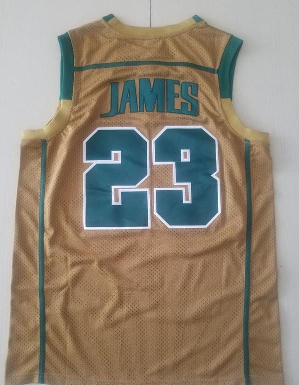 LeBron James 23 Irish High School Yellow Basketball Jersey - Image 4