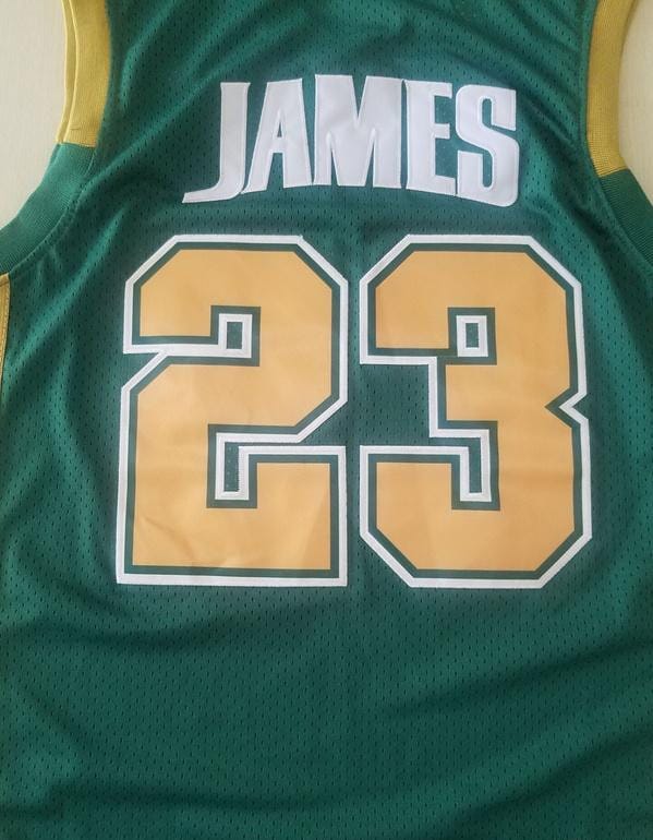 LeBron James 23 Irish High School Green Basketball Jersey - Image 5
