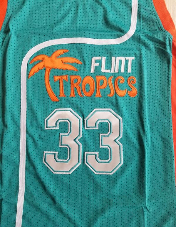 Flint Tropics 33 Jackie Moon Teal Basketball Jersey Semi Pro Team New - Image 2