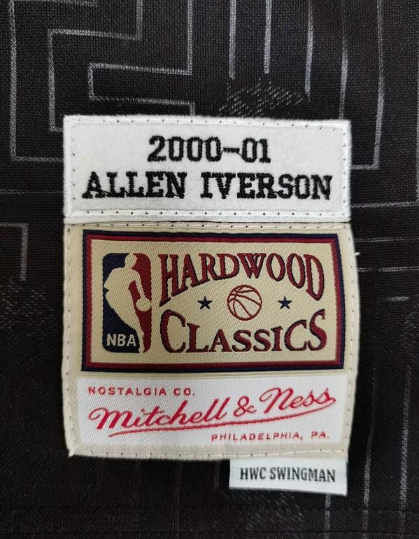 Men's Allen Iverson Black Retro Classic Team Jersey - Image 7