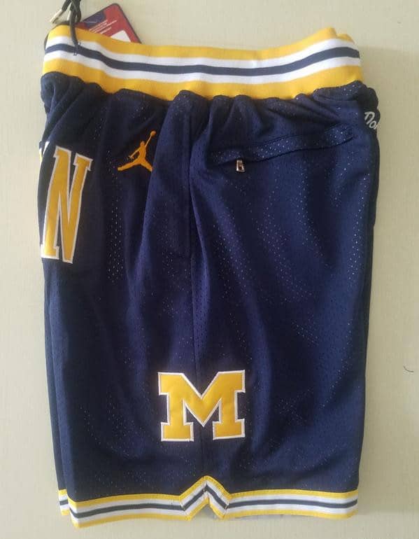 Michigan State College Navy Blue Basketball Shorts - Image 6