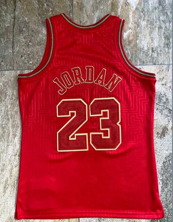 Men's Michael Jordan Red Retro Classic Team Jersey - Image 5