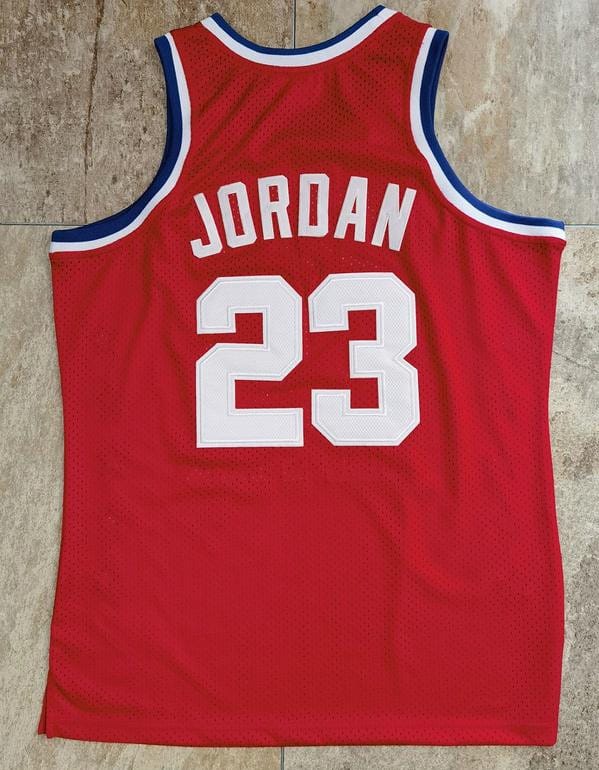 Men's Michael Jordan Red Retro Classic Team Jersey - Image 4