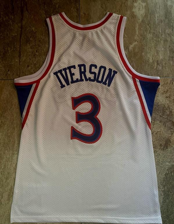 Men's Allen Iverson White Retro Classic Team Jersey - Image 2